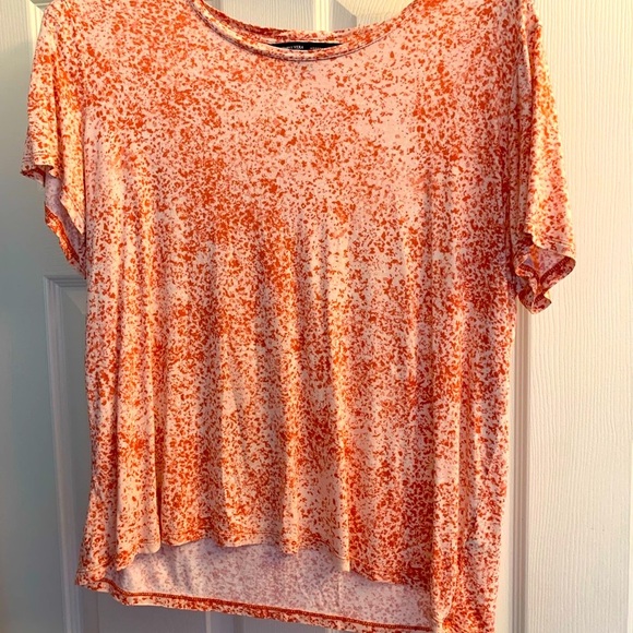 Simply Vera Vera Wang Tops - Simply Vera Vera Wang Orange & CreamSpeckled Tee XXL
